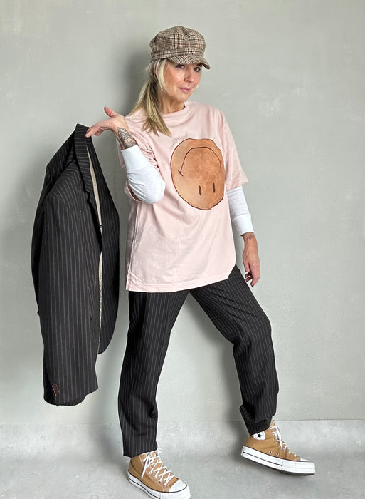 Handbeschilderd Smiley T-shirt