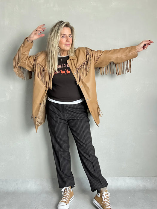 Chocolade bruin krijtstreep