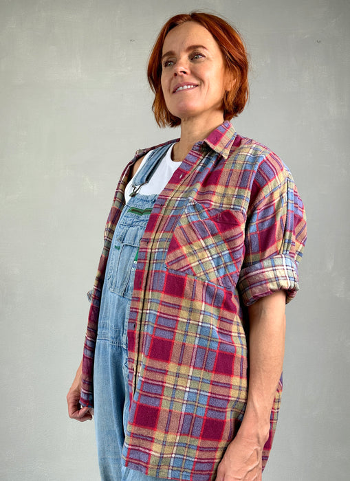 Flanellen ruit blouse
