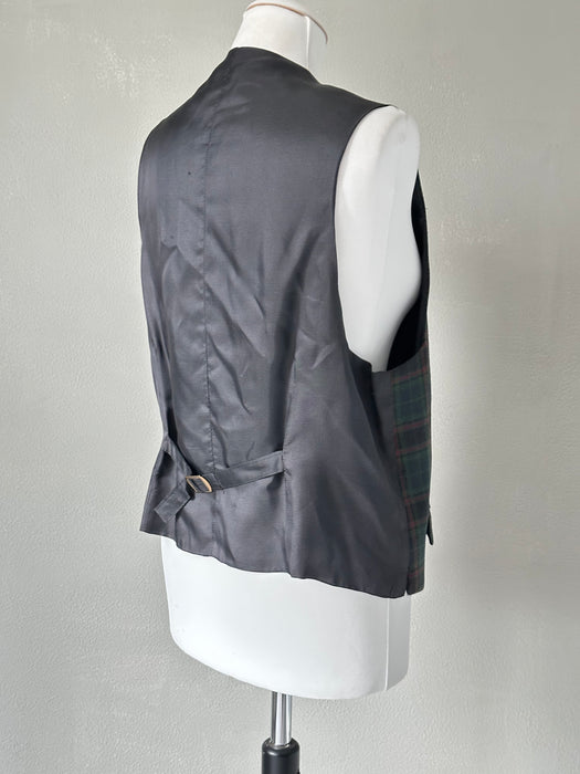 Donkergroen geruit gilet