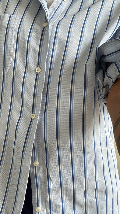 Blauwe streep blouse