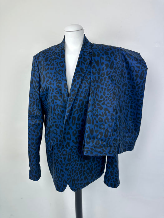 Kostuum blauwe panterprint