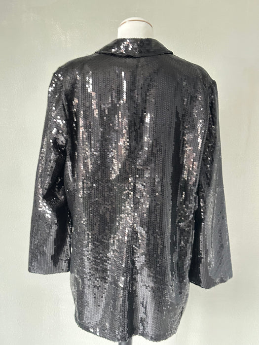 Zwart pailletten blazer