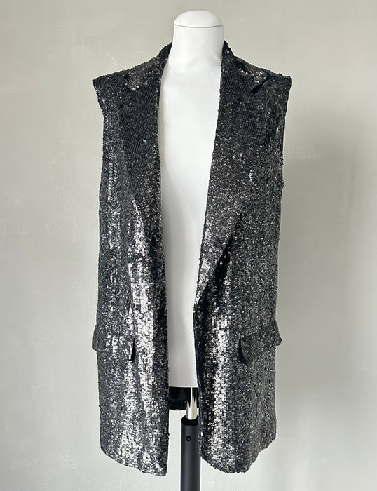 Lang gilet met pailetten