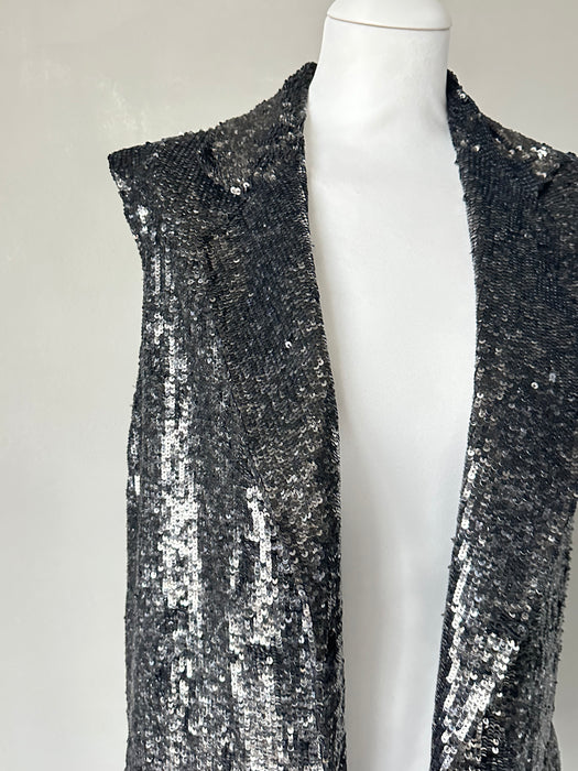 Lang gilet met pailetten