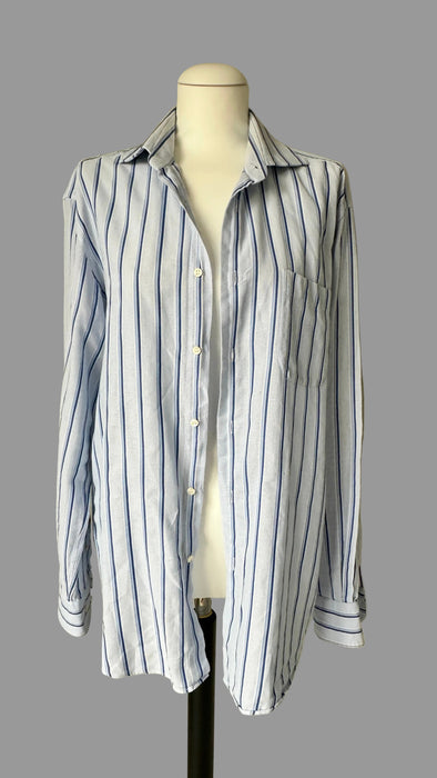 Blauwe streep blouse