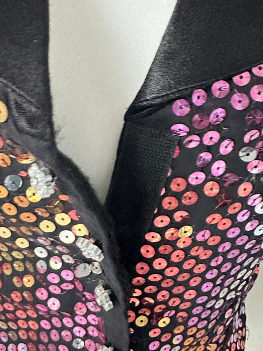Zwart gekleurd pailletten gilet