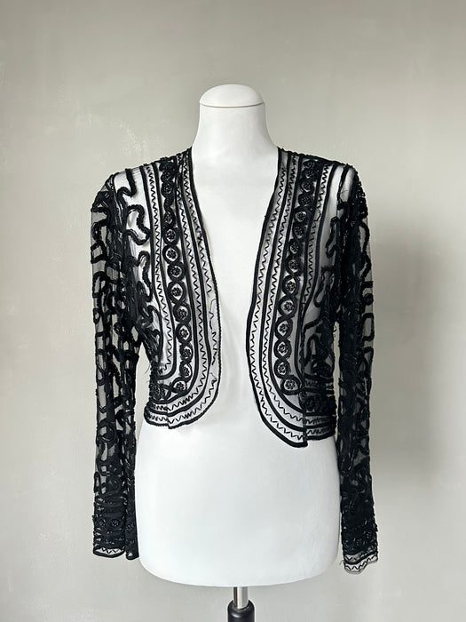 Zwart transparant bolero vestje