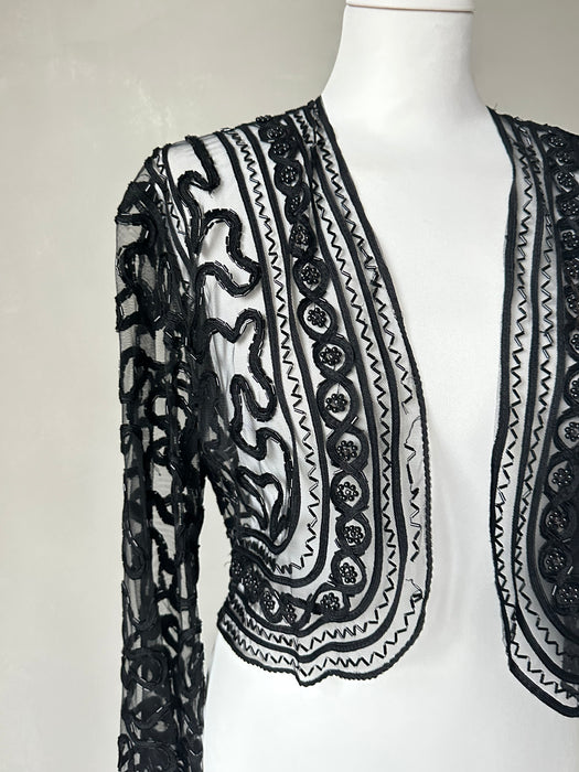 Zwart transparant bolero vestje