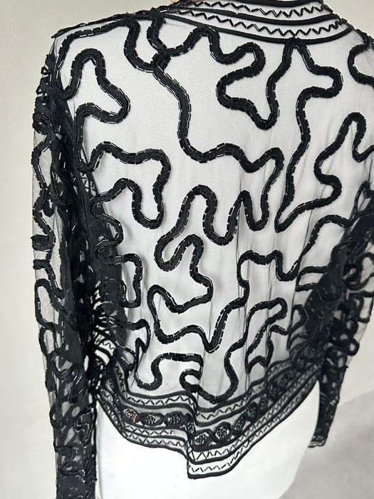 Zwart transparant bolero vestje