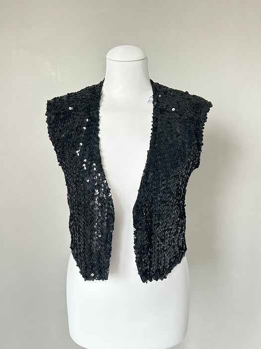 Zwart pailletten gilet