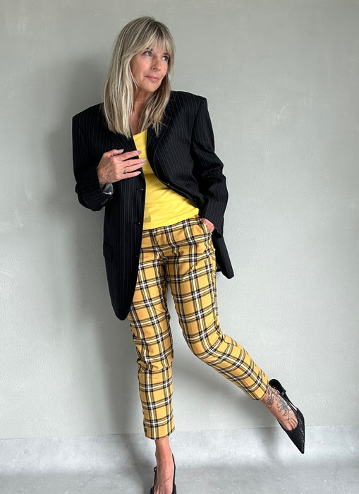 Gele broek met grote ruit