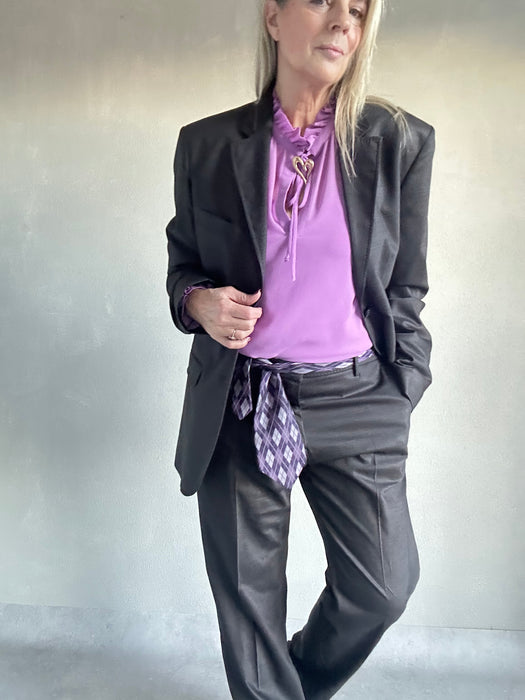 Stropdas met ruit paars blauw