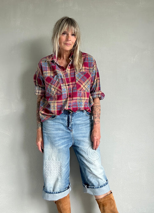 Flanellen ruit blouse