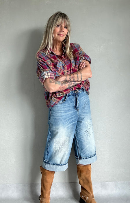 Flanellen ruit blouse