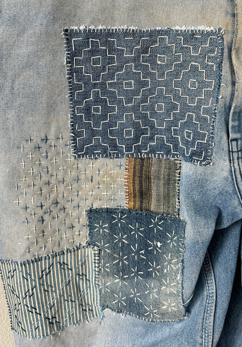 Salopette met Sashiko details