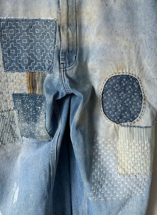 Salopette met Sashiko details