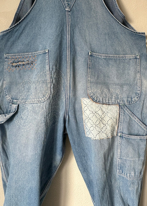 Salopette met Sashiko details