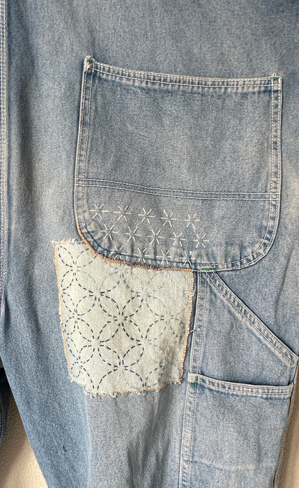 Salopette met Sashiko details