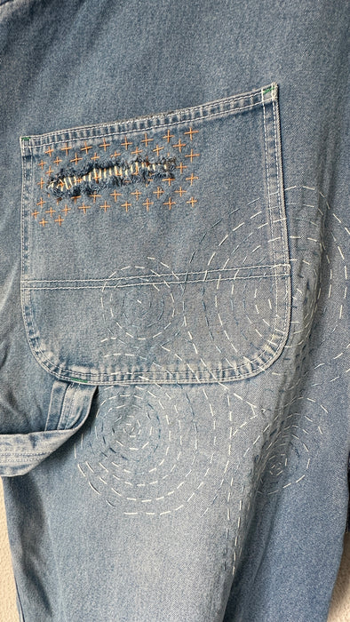Salopette met Sashiko details