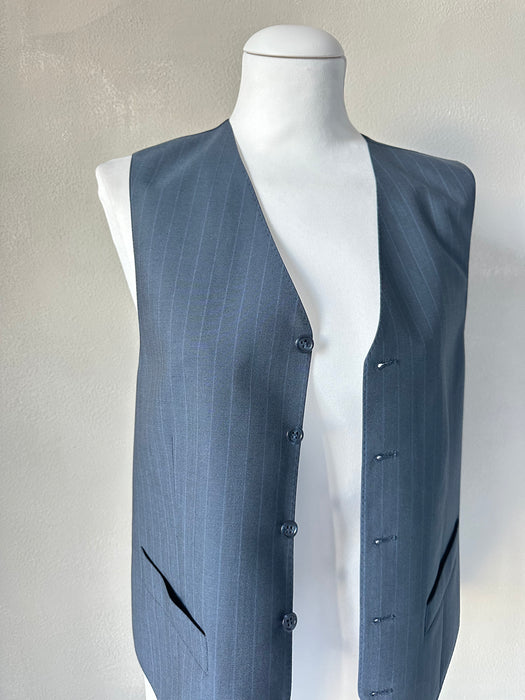 Blauw krijtstreep gilet