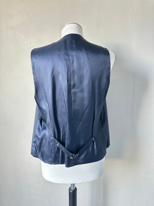 Blauw krijtstreep gilet