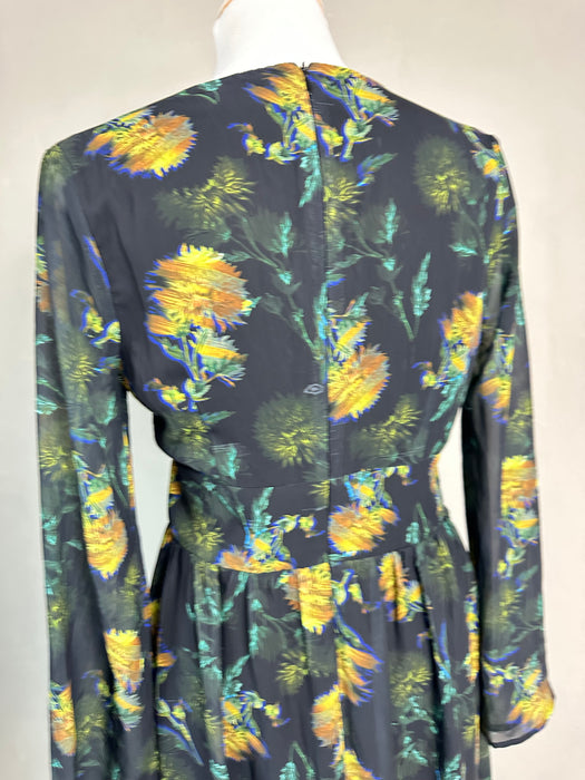 Zwarte maxi jurk met bloemmotief