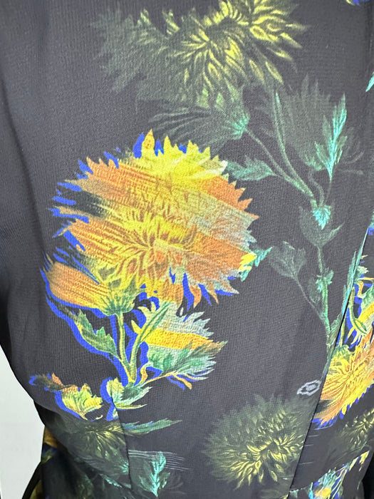 Zwarte maxi jurk met bloemmotief