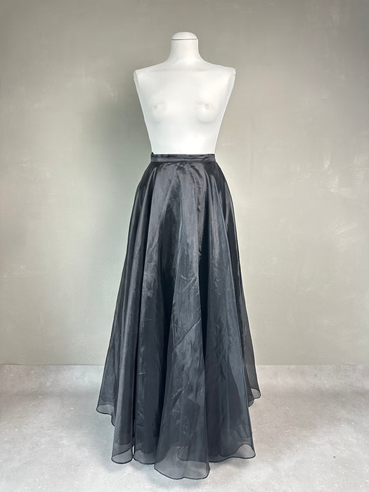 Zwarte transparante maxi rok
