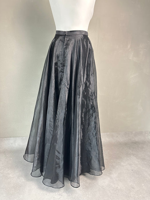 Zwarte transparante maxi rok