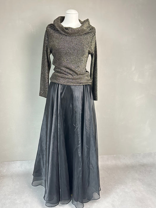 Zwarte transparante maxi rok