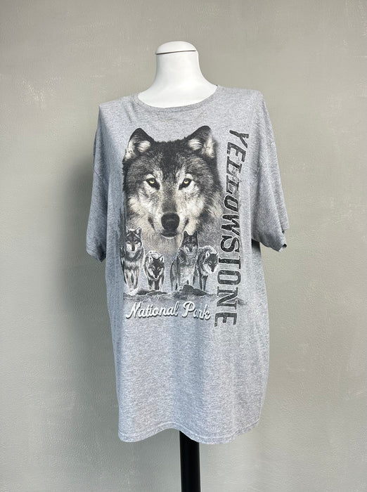 Grijs gemeleerd T-shirt met wolf