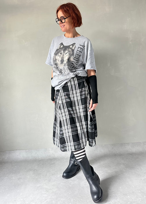 Grijs gemeleerd T-shirt met wolf