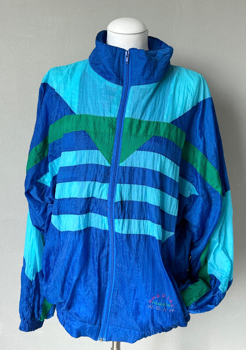 Kobalt blauw 80's trainingsjack