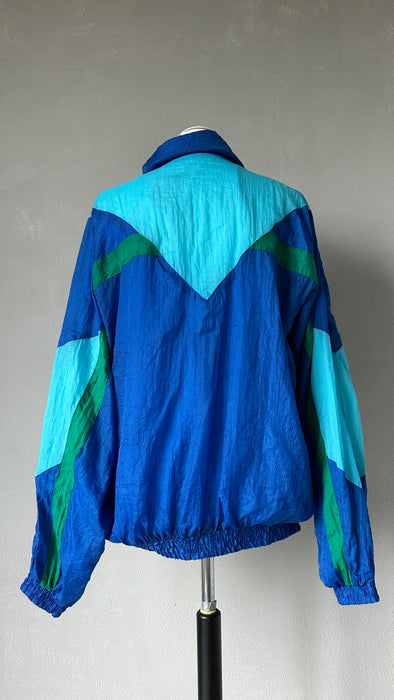 Kobalt blauw 80's trainingsjack