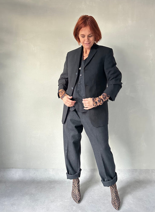 Drie-delig kostuum in antraciet