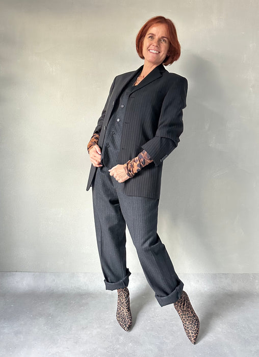 Drie-delig kostuum in antraciet