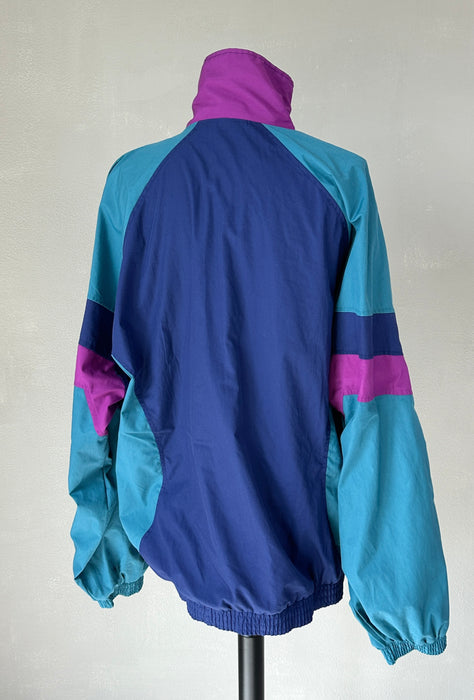 Blauw met paars 80's trainingsjack