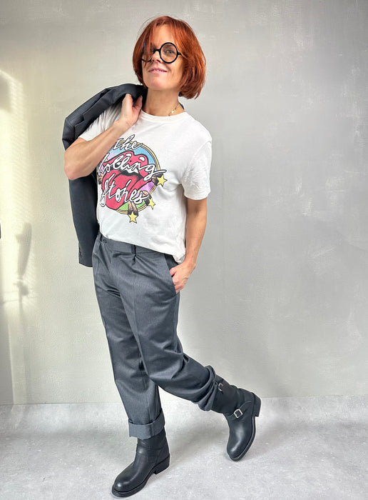 Creme-kleurig rockband T-Shirt