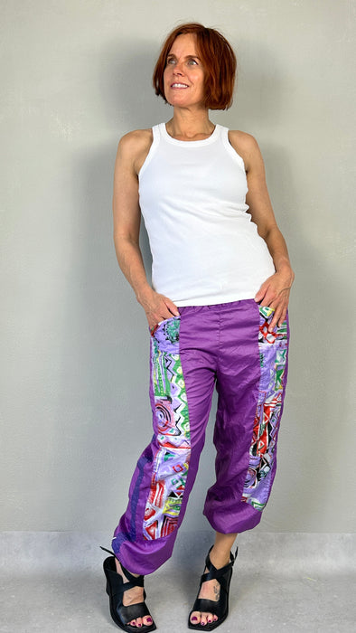 Paarse 80's trainingsbroek