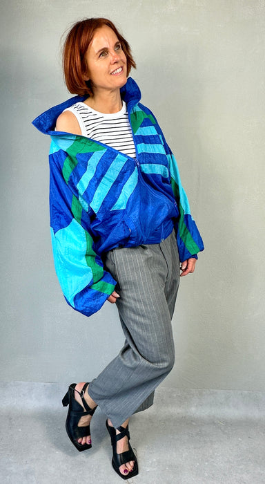 Grijze 7/8ste krijtstreep pantalon