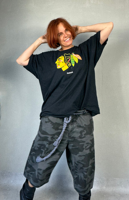 Zwart oversized T-shirt Indiaan print