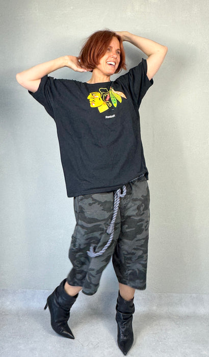 Zwart grijs camo short