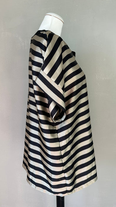 Zwart beige glanzende top