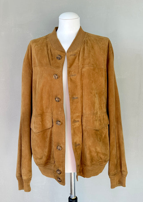 Oker suede bomberjack