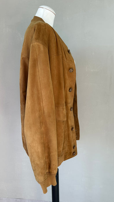 Oker suede bomberjack