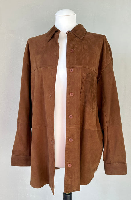 Bruin suede blouse