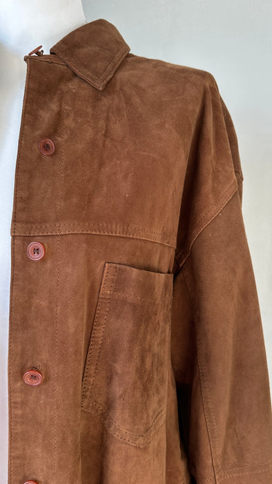 Bruin suede blouse