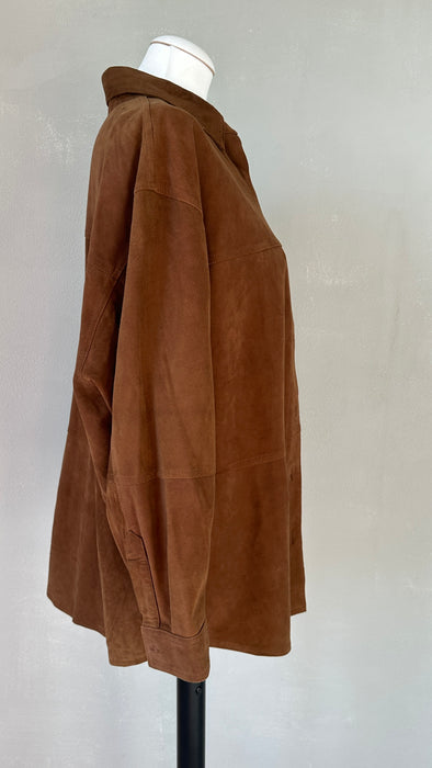 Bruin suede blouse