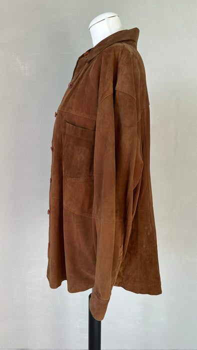 Bruin suede blouse